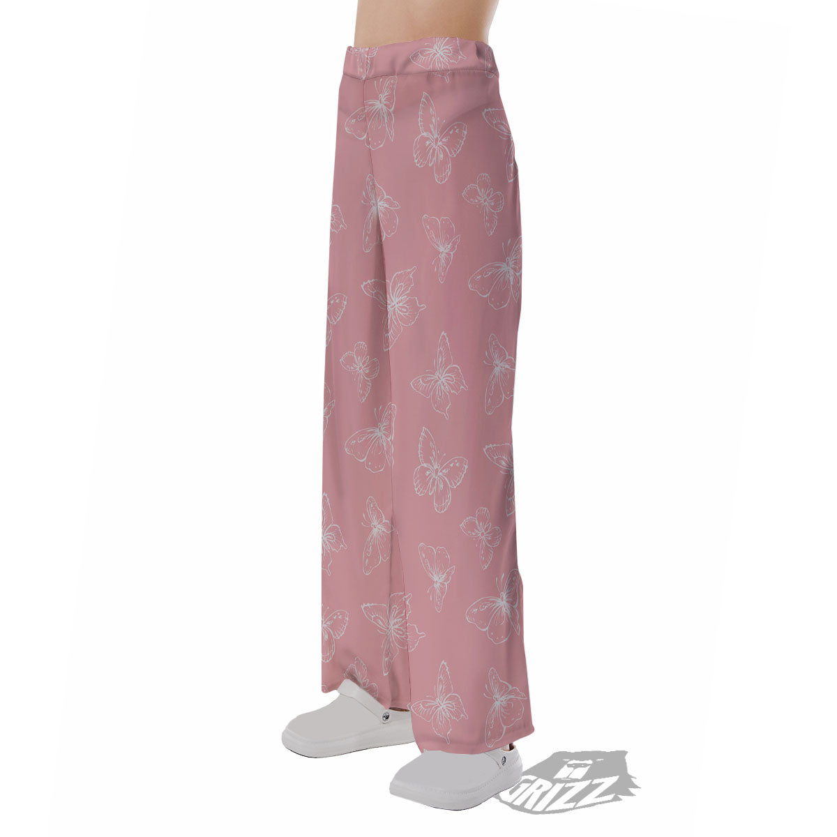 Monarch Butterfly Pink Print Pattern Pajama Pants-grizzshop