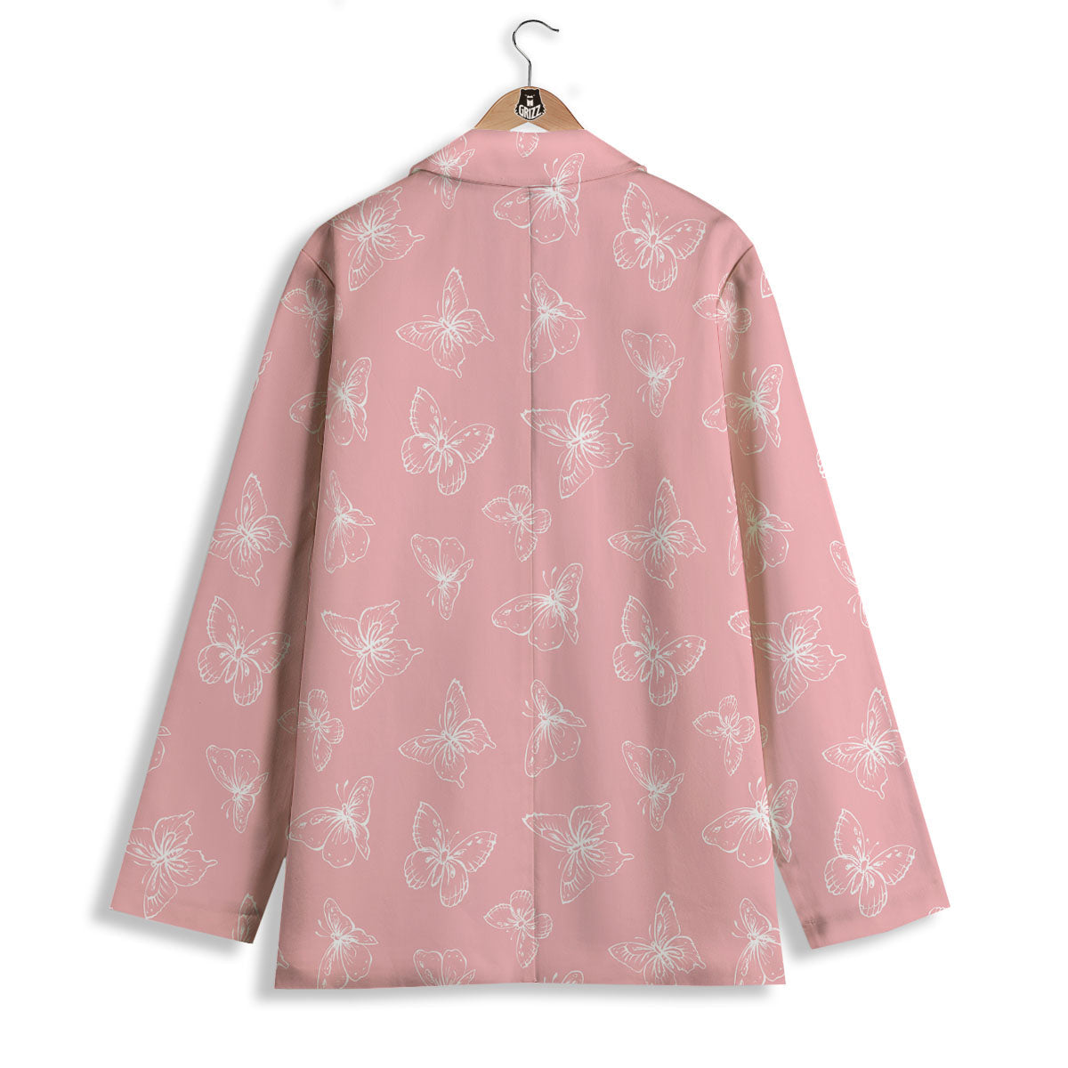 Monarch Butterfly Pink Print Pattern Women's Blazer-grizzshop