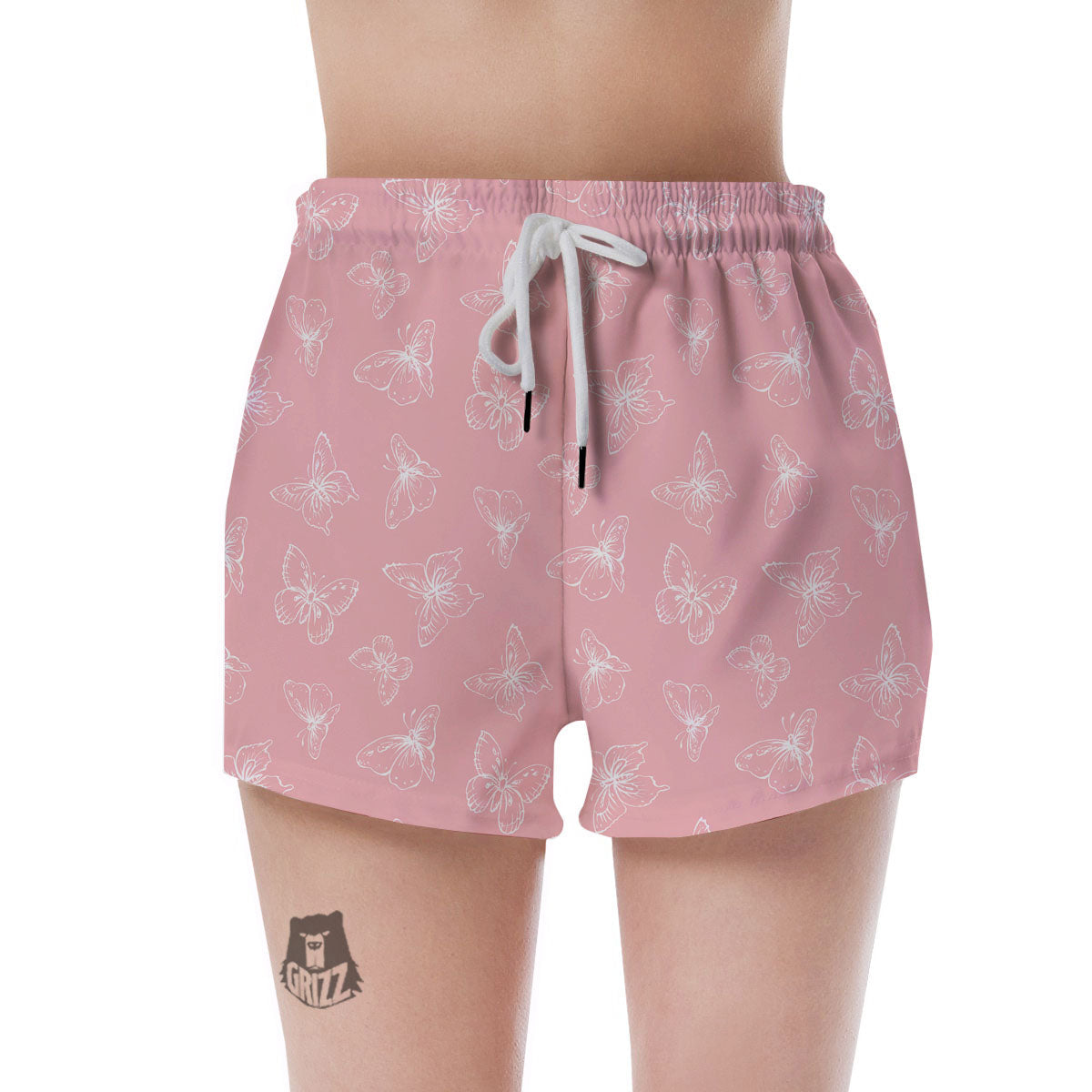 Monarch Butterfly Pink Print Pattern Women's Shorts-grizzshop