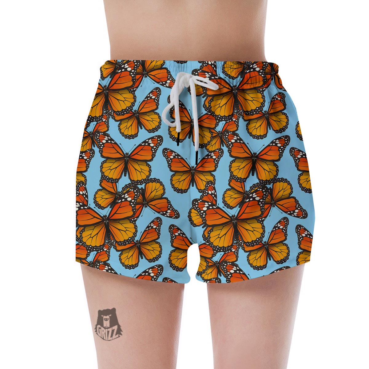 Monarch Butterfly Print Women's Shorts-grizzshop