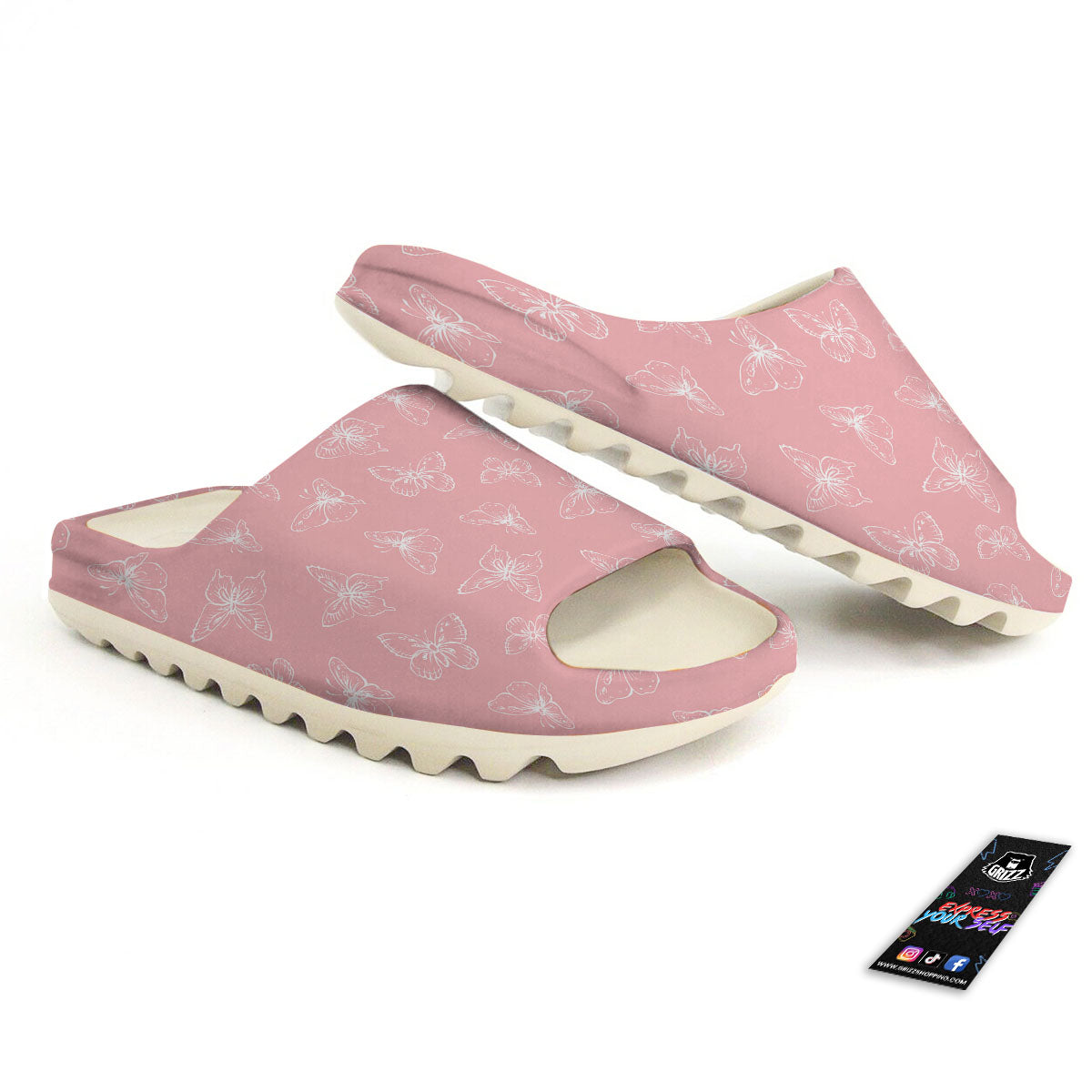 Monarch Butterfly Pink Print Pattern Sandals-grizzshop