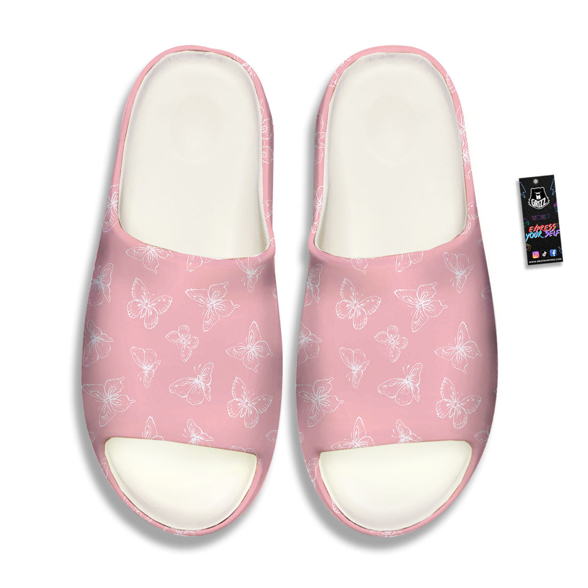 Monarch Butterfly Pink Print Pattern Sandals-grizzshop