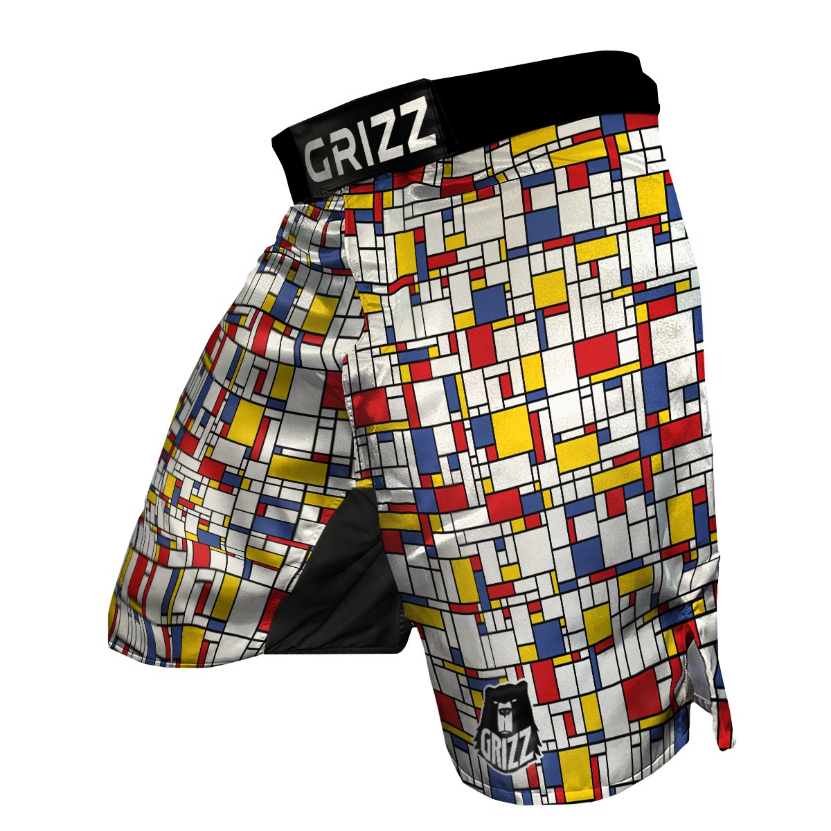 Mondrian Pattern Print MMA Shorts-grizzshop