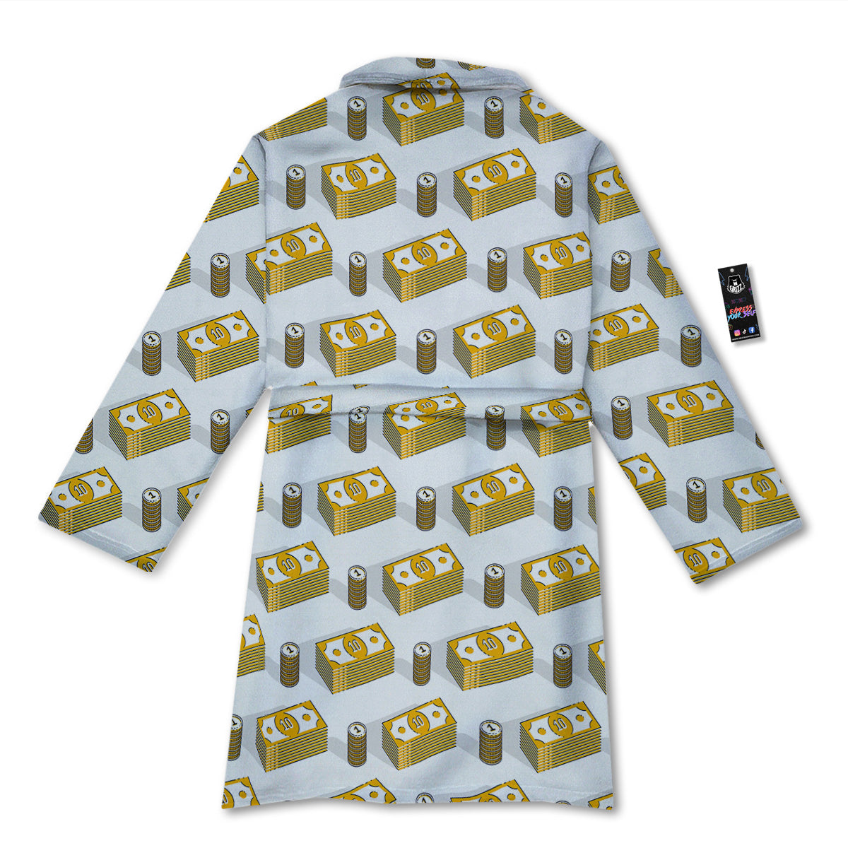 Money Cash Print Pattern Bathrobe-grizzshop