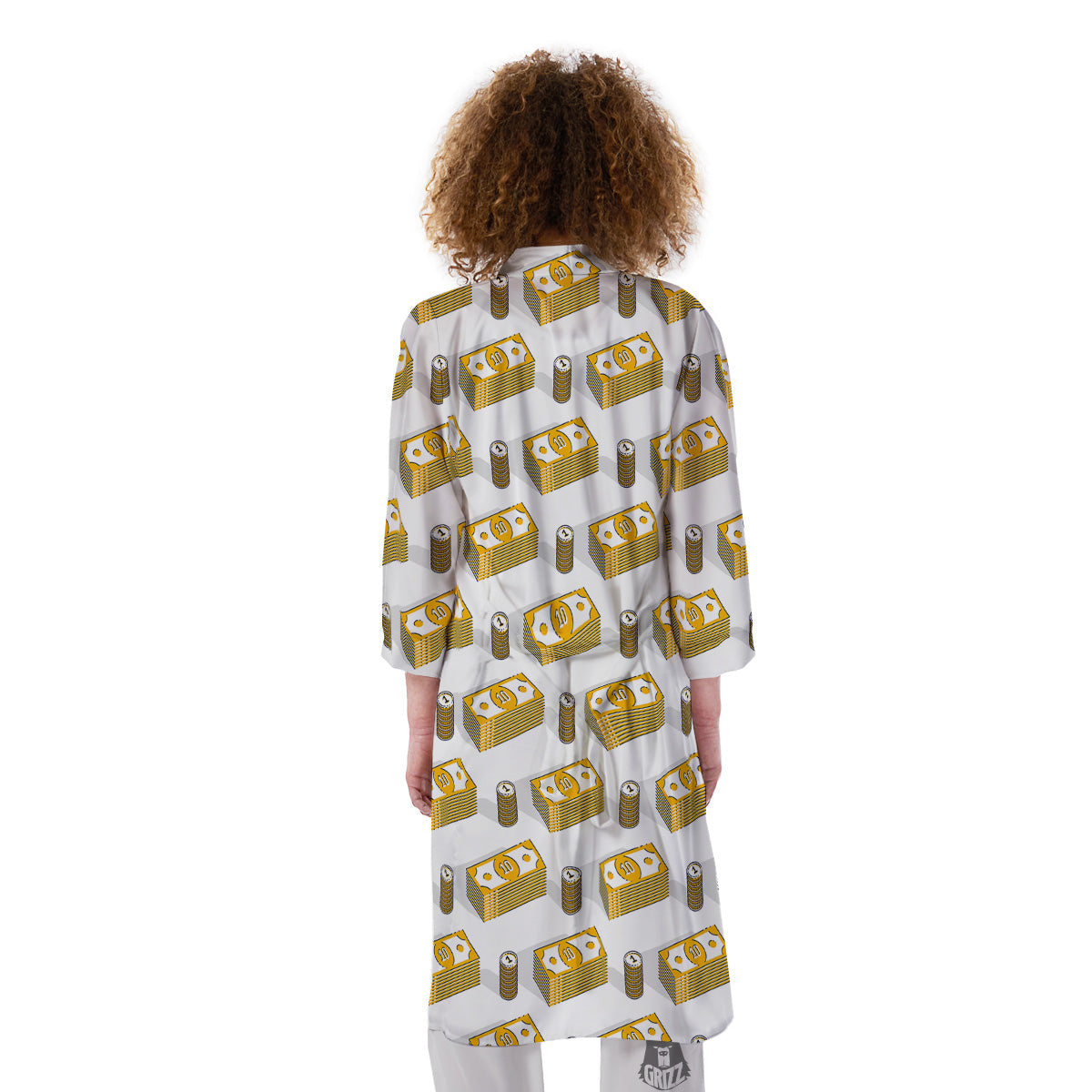 Money Cash Print Pattern Kimono-grizzshop