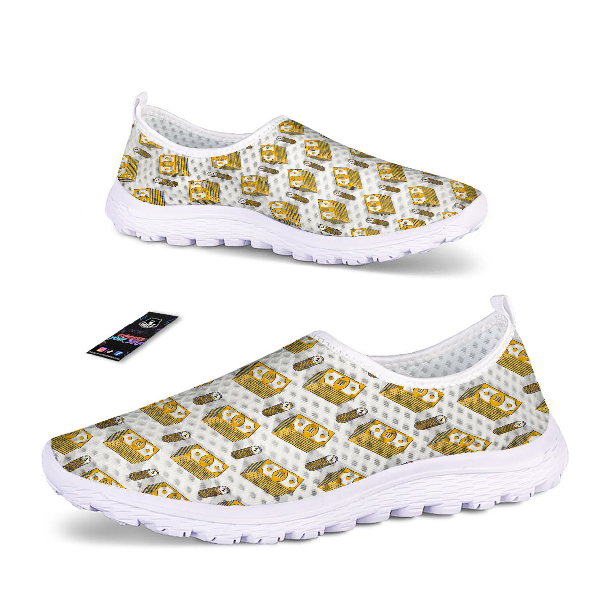 Money Cash Print Pattern Nurse Shoes-grizzshop