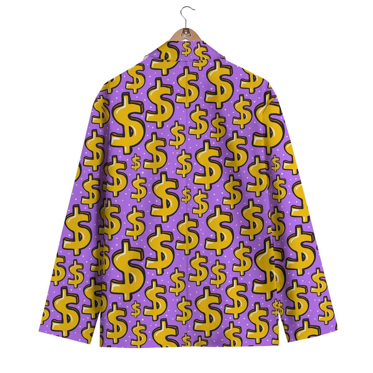 Money Dollar Pattern Print Men's Blazer-grizzshop