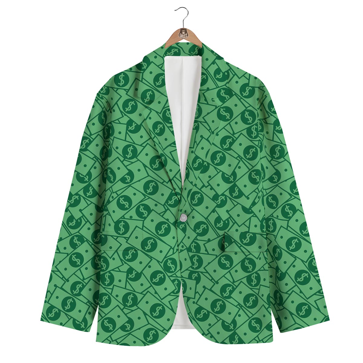 Money Dollar Print Pattern Men's Blazer-grizzshop