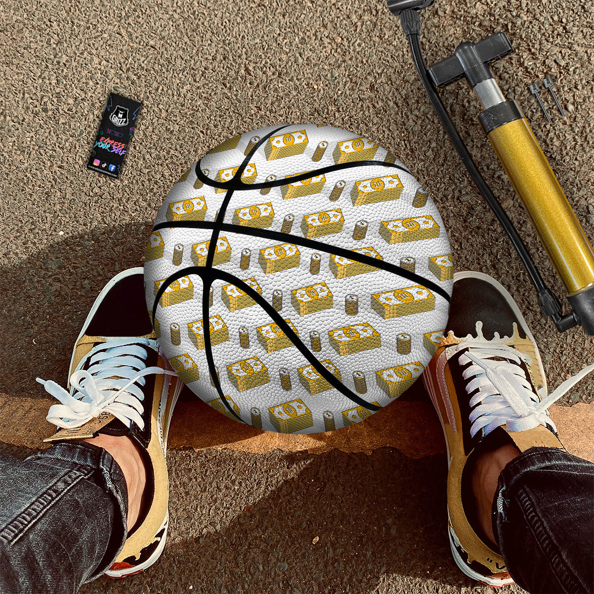 Money Cash Print Pattern Basketball