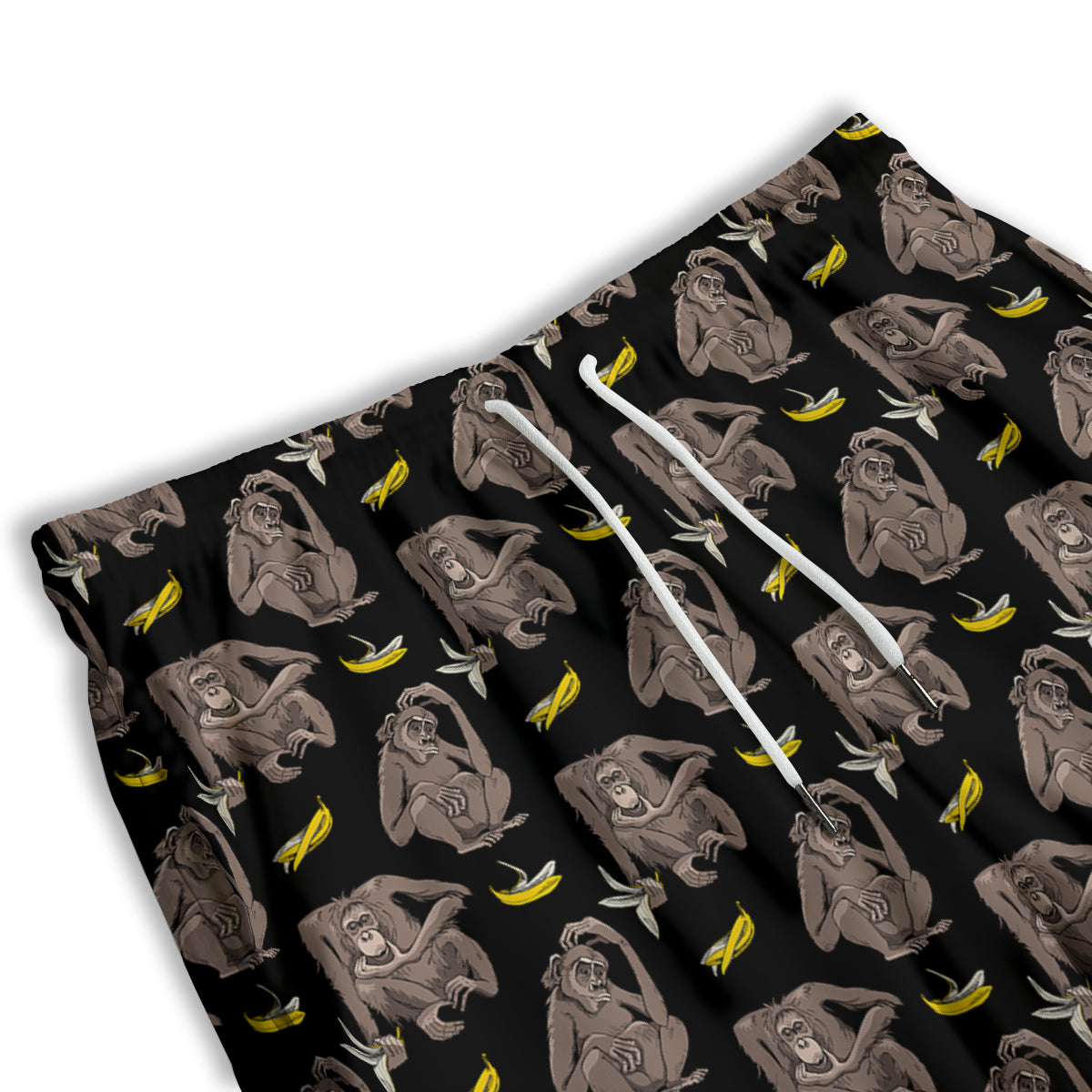 Monkey And Banana Print Pattern Men's Athletic Shorts