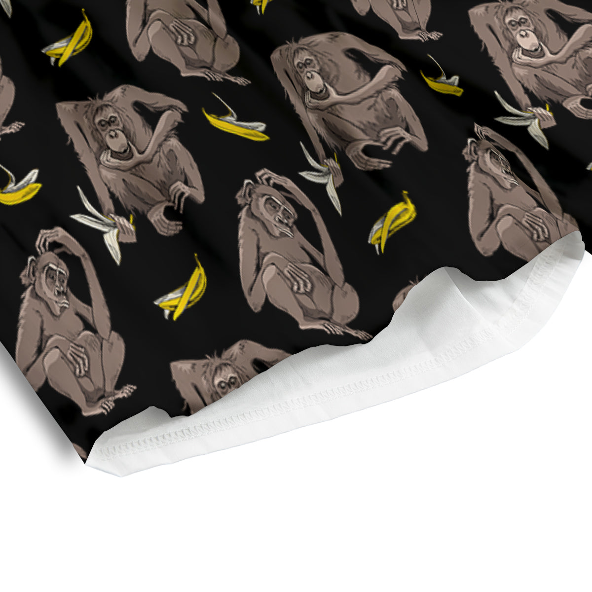 Monkey And Banana Print Pattern Men's Athletic Shorts