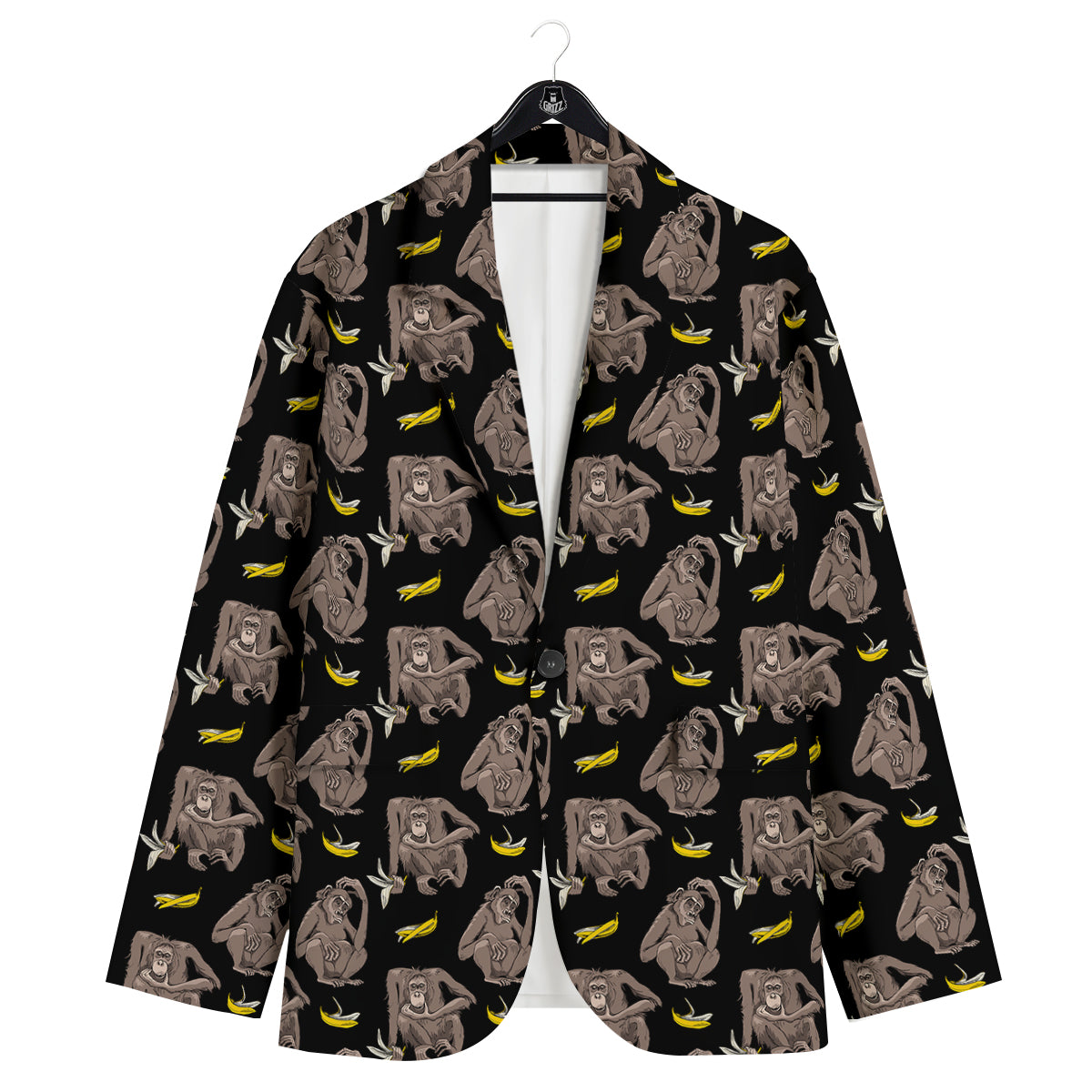Monkey And Banana Print Pattern Men's Sport Coat-grizzshop