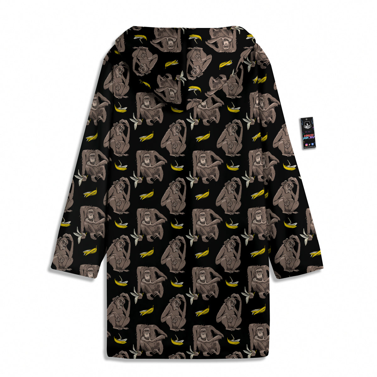 Monkey And Banana Print Pattern Men's Windbreaker Jacket-grizzshop