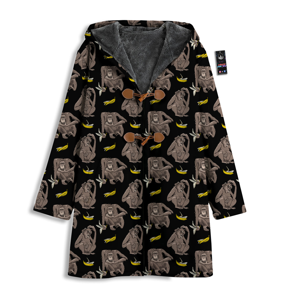 Monkey And Banana Print Pattern Men's Windbreaker Jacket-grizzshop