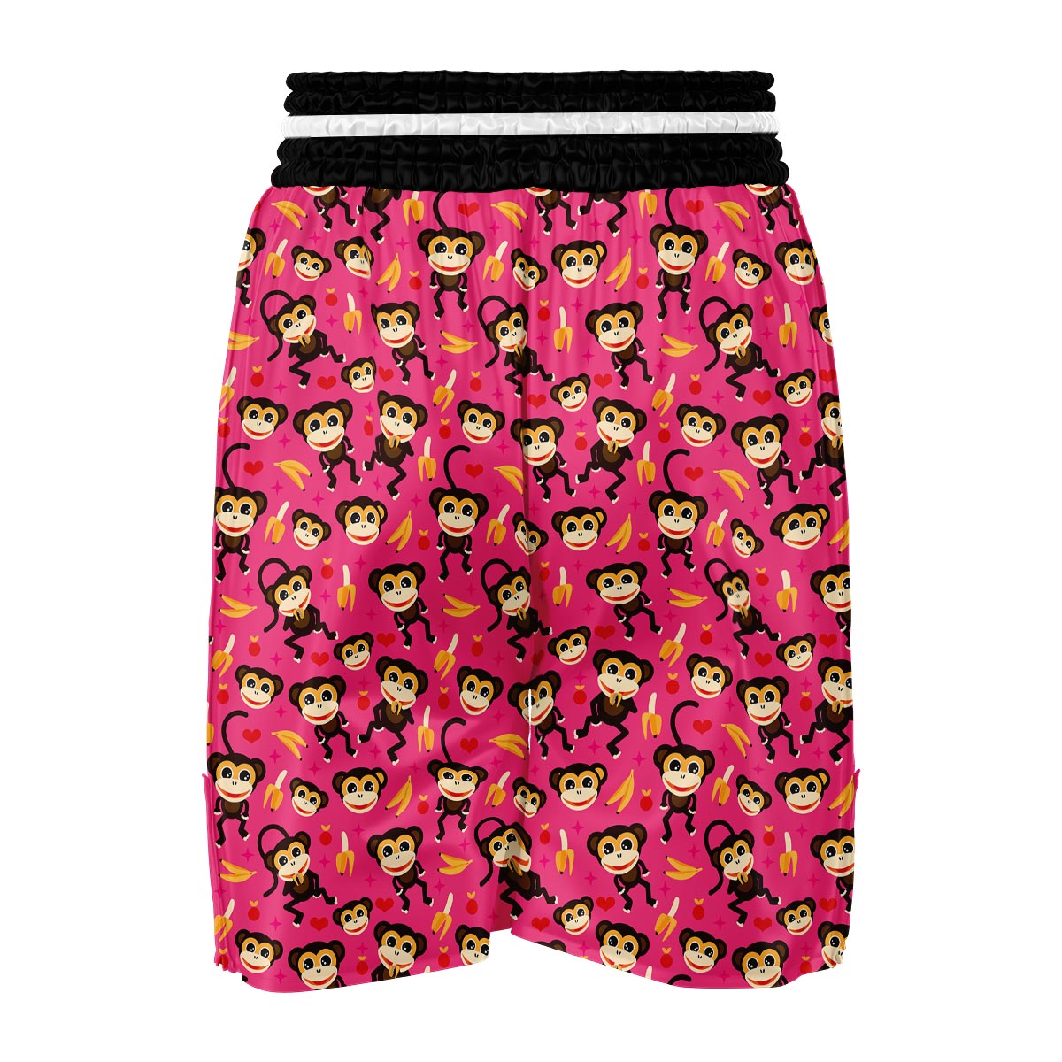 Monkey Banana Pattern Print Boxing Shorts-grizzshop