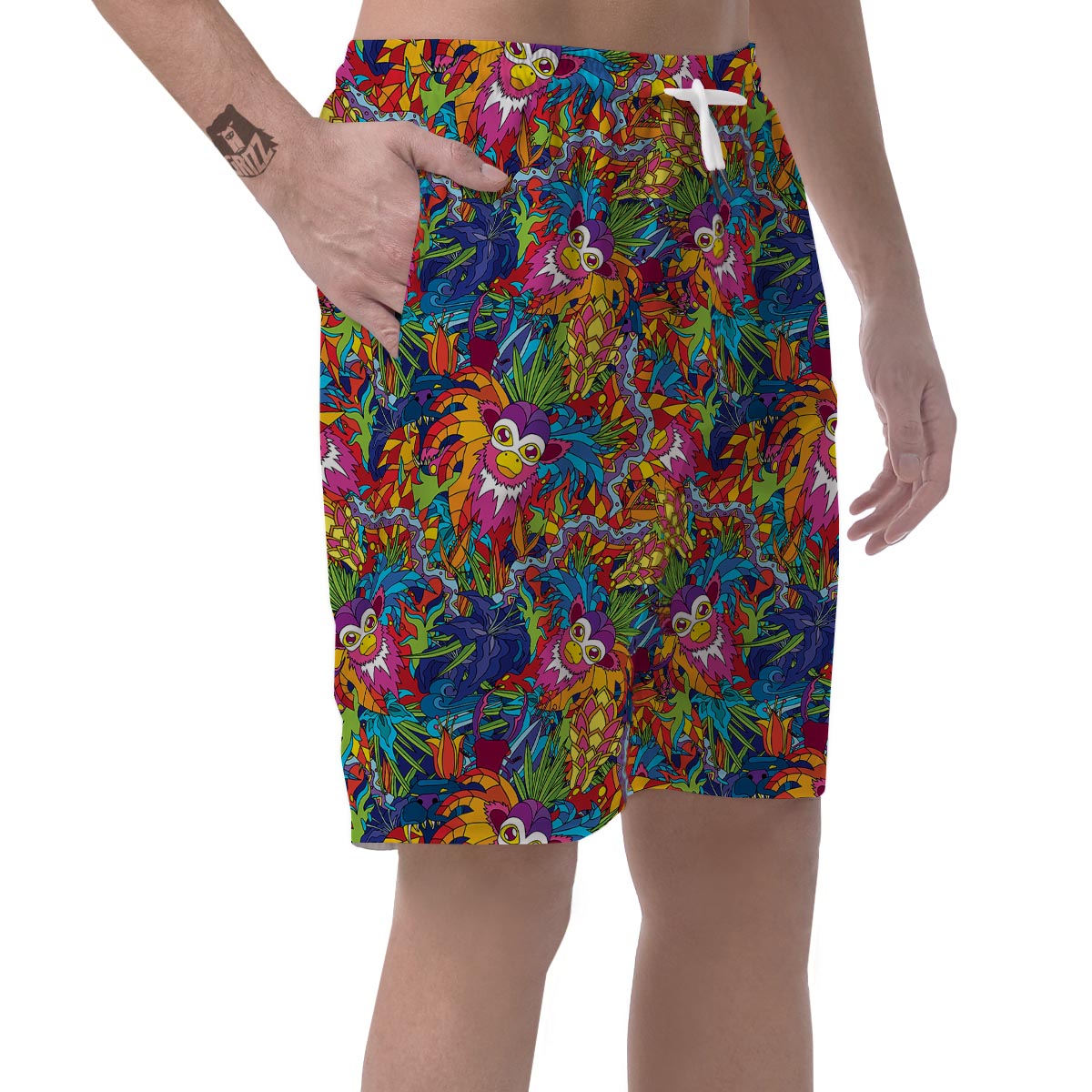 Monkey Trippy Psychedelic Men's Shorts-grizzshop