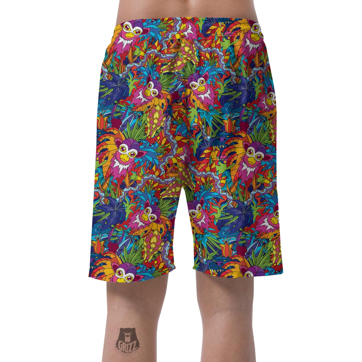 Monkey Trippy Psychedelic Men's Shorts-grizzshop