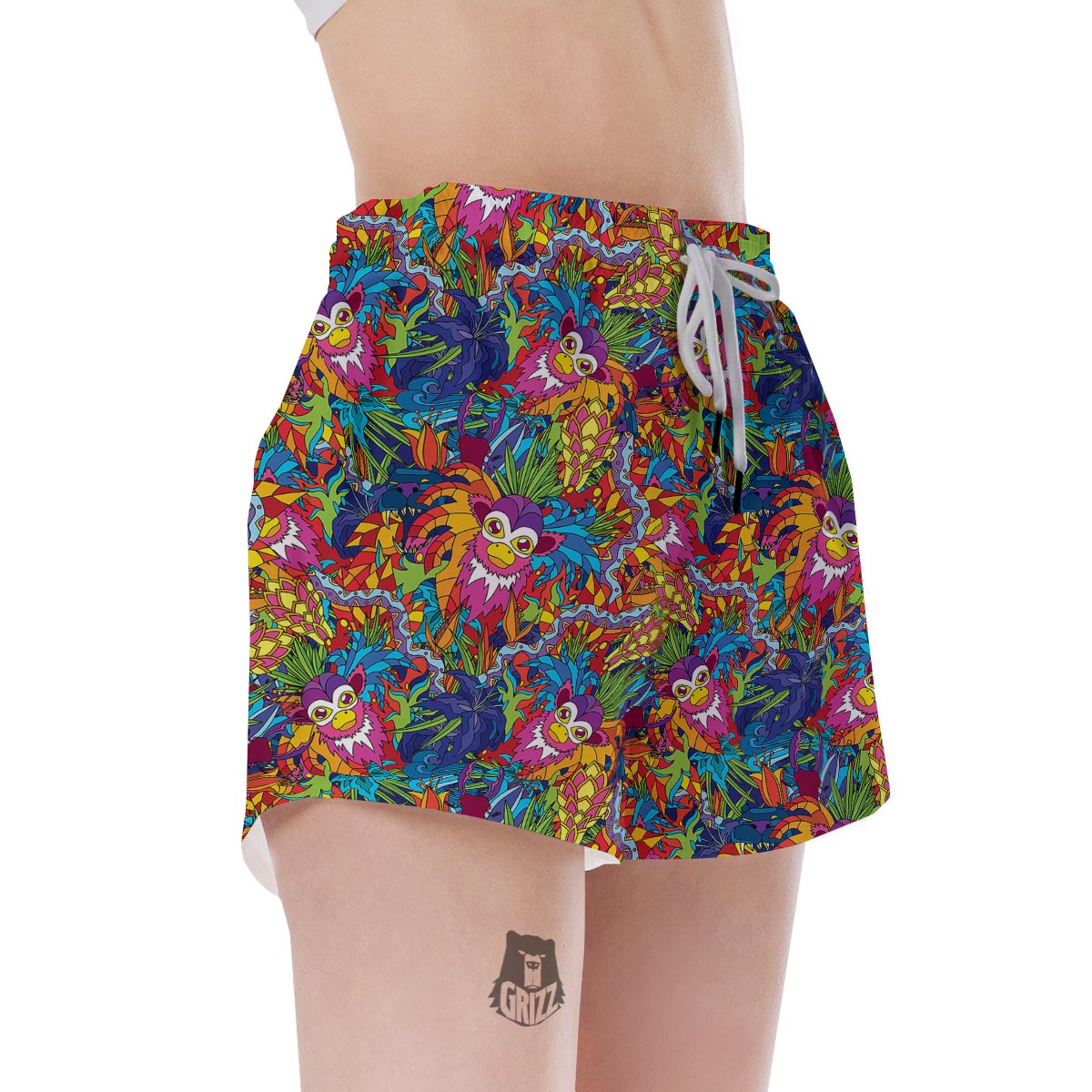 Monkey Trippy Psychedelic Women's Shorts-grizzshop