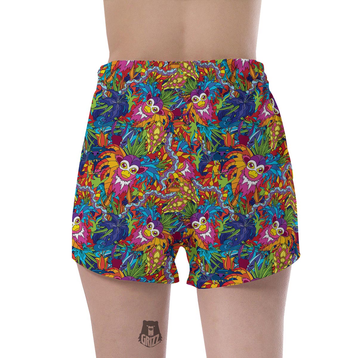 Monkey Trippy Psychedelic Women's Shorts-grizzshop