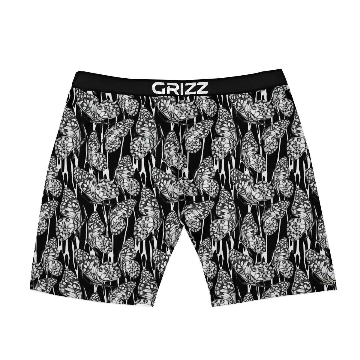 Monochrom Butterfly Print Pattern Boxer Briefs-grizzshop