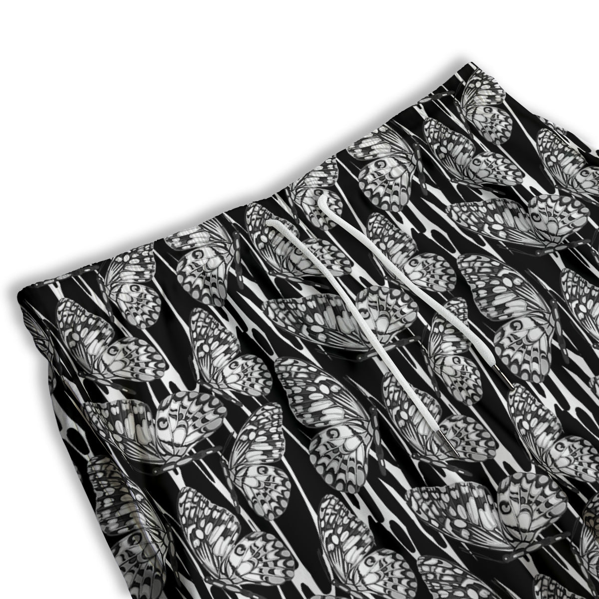 Monochrom Butterfly Print Pattern Men's Athletic Shorts