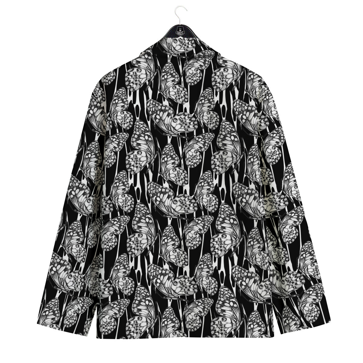 Monochrom Butterfly Print Pattern Men's Sport Coat-grizzshop