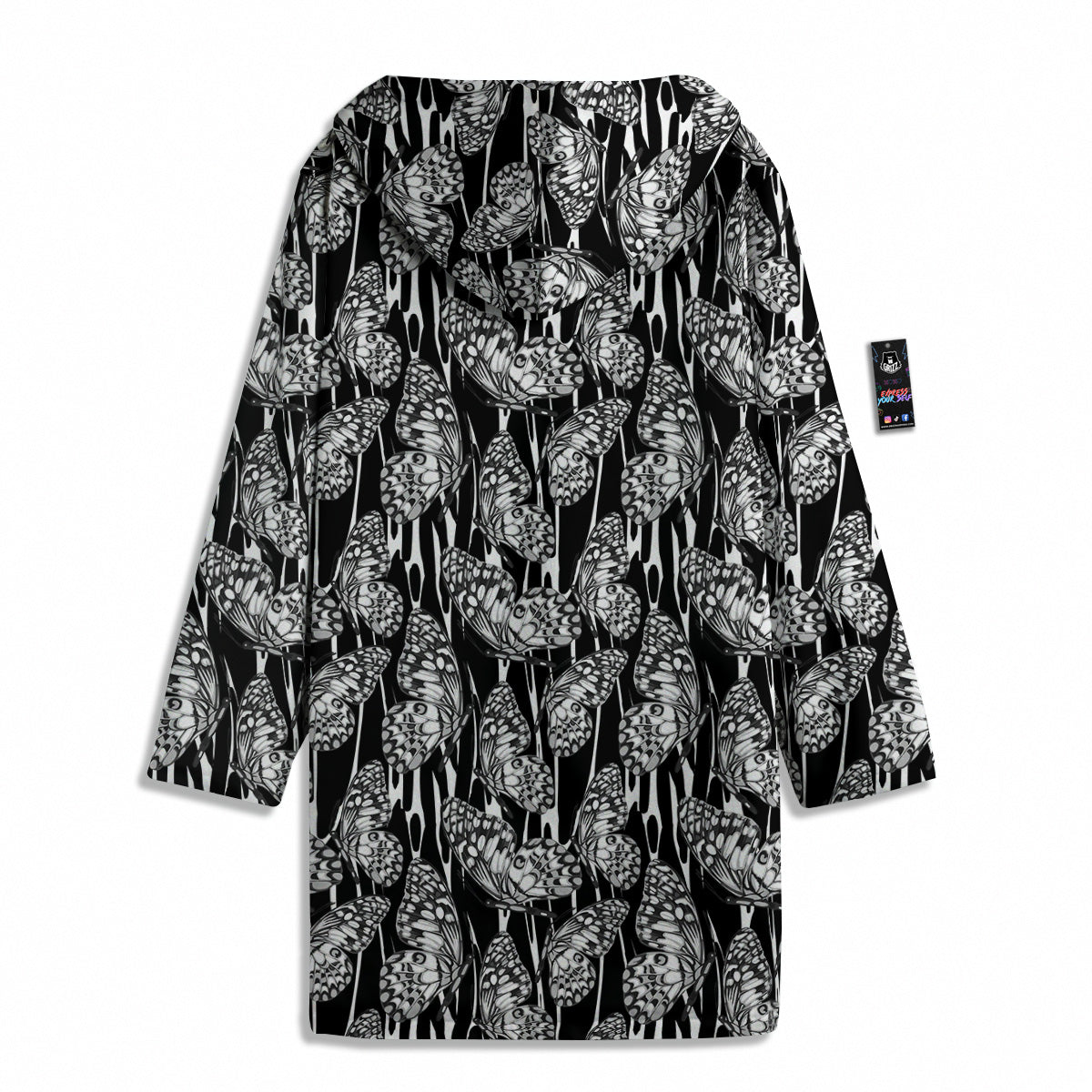 Monochrom Butterfly Print Pattern Men's Windbreaker Jacket-grizzshop
