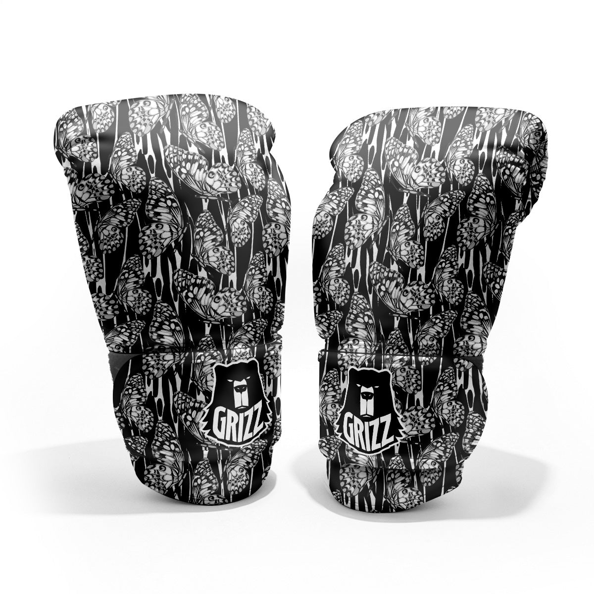 Monochrom Butterfly Print Pattern Pro Boxing Glove