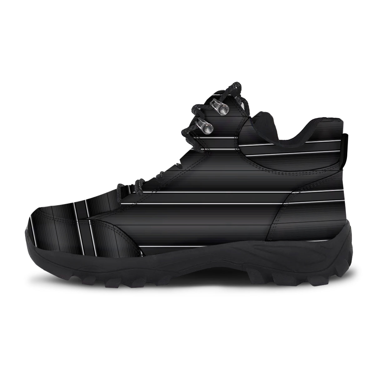 Monochrome Mexican Serape Print Hiking Shoes-grizzshop
