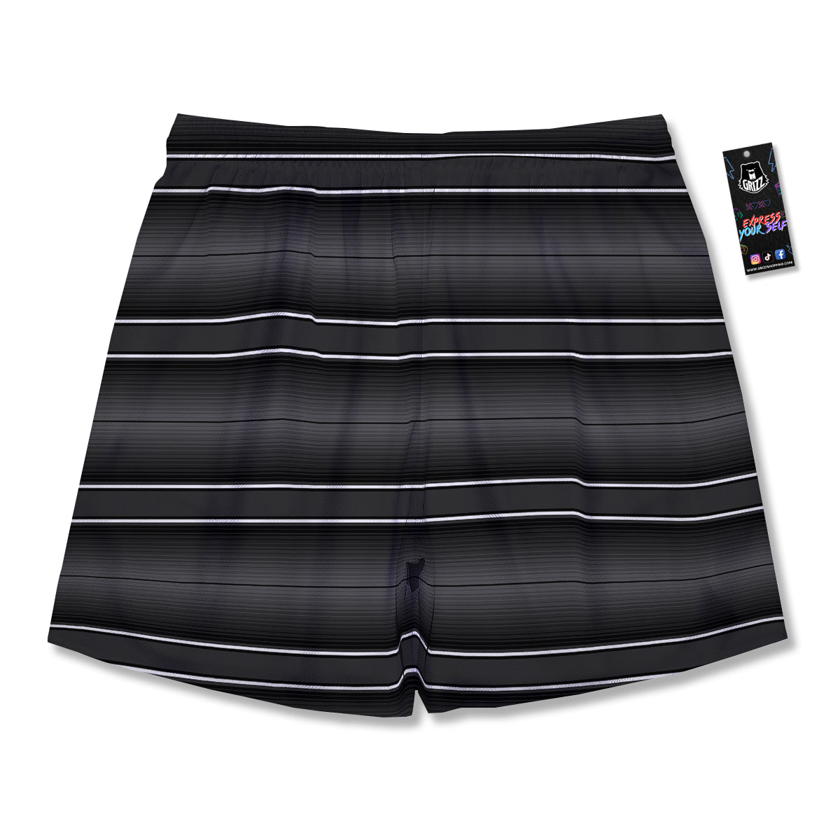 Monochrome Mexican Serape Print Men's Running Shorts-grizzshop
