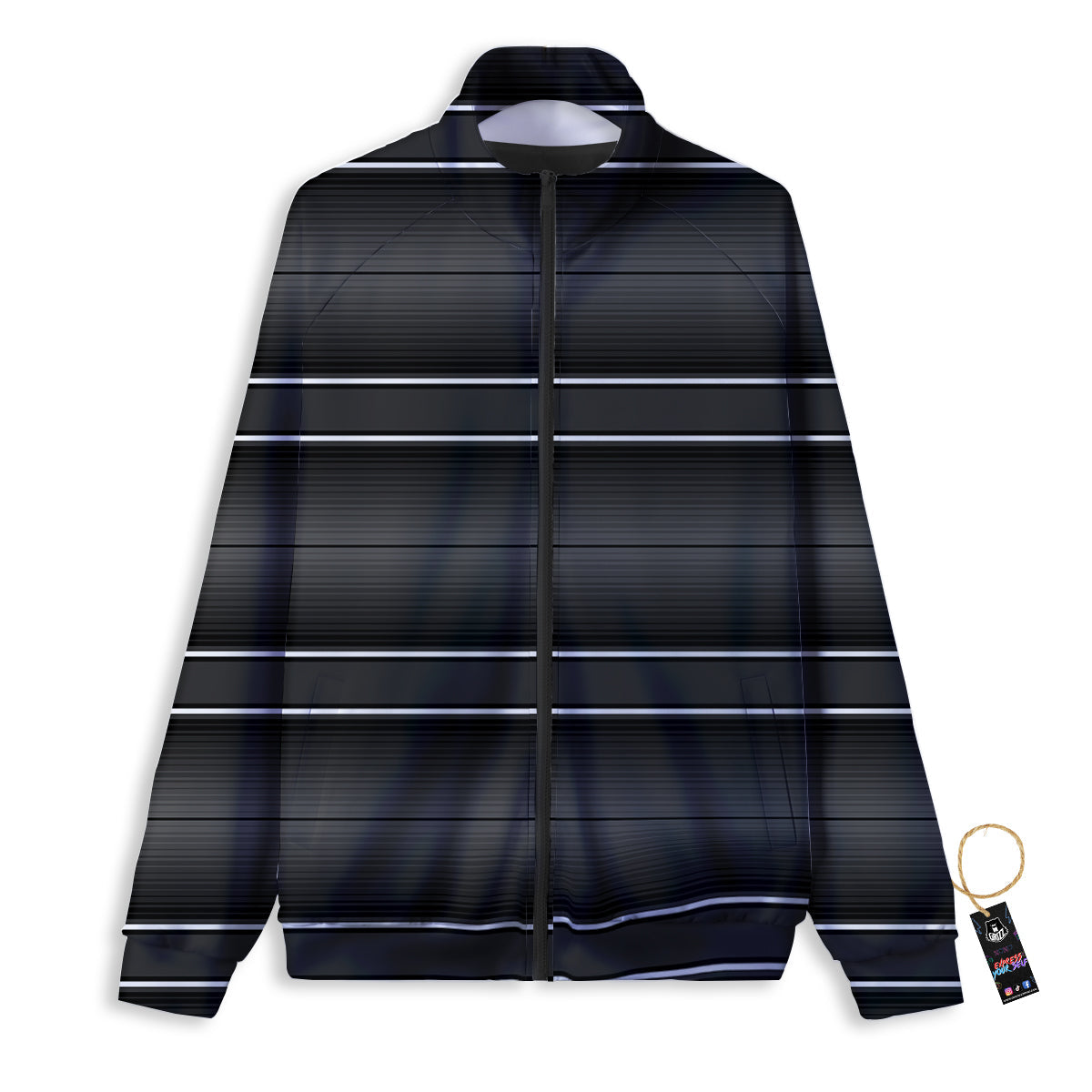 Monochrome Mexican Serape Print Track Jacket-grizzshop