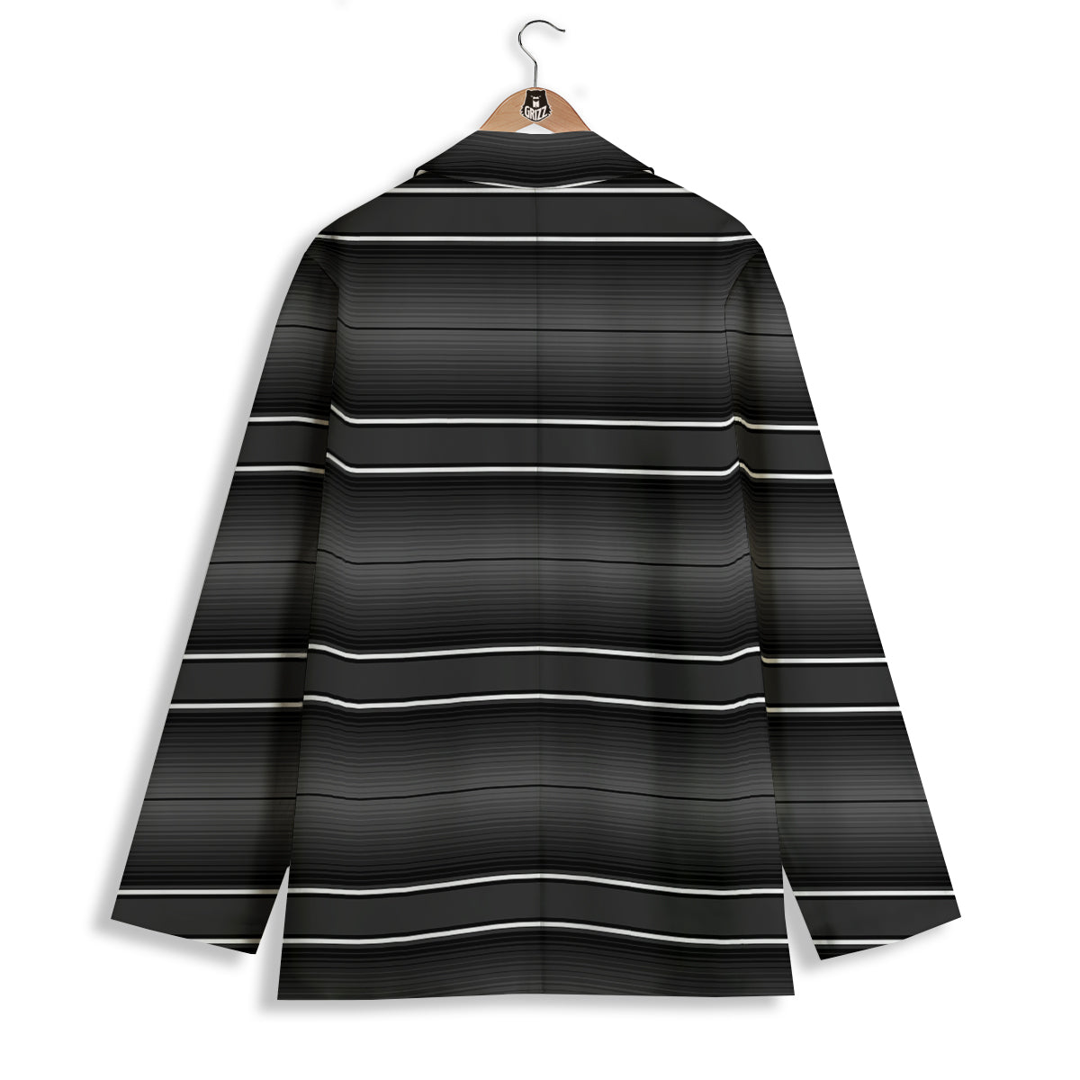 Monochrome Mexican Serape Print Women's Blazer-grizzshop