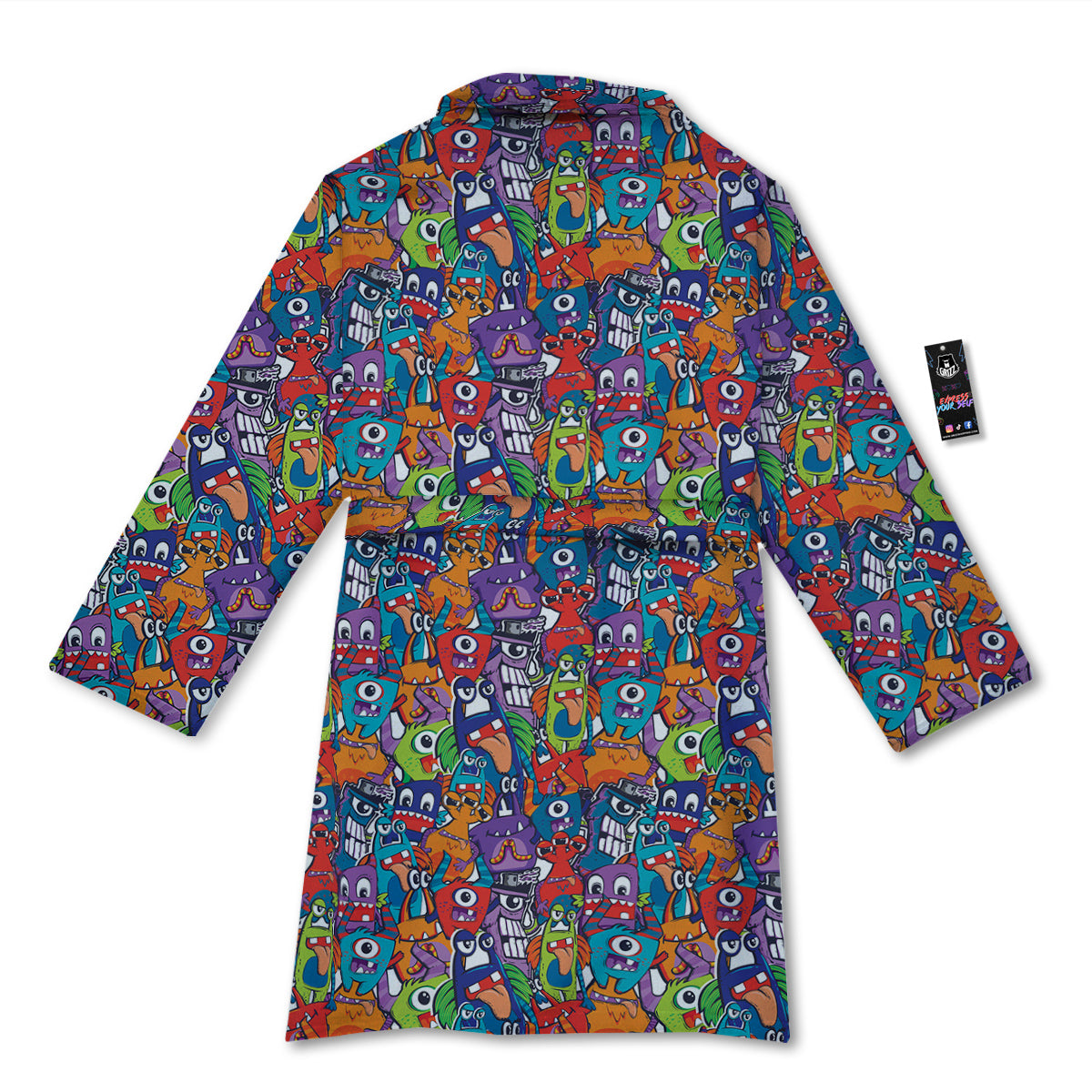 Monster Cute Print Pattern Bathrobe-grizzshop
