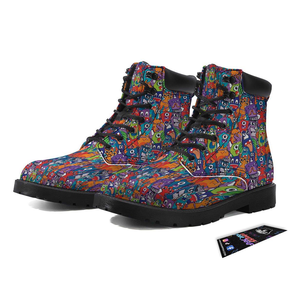 Monster Cute Print Pattern Boots-grizzshop