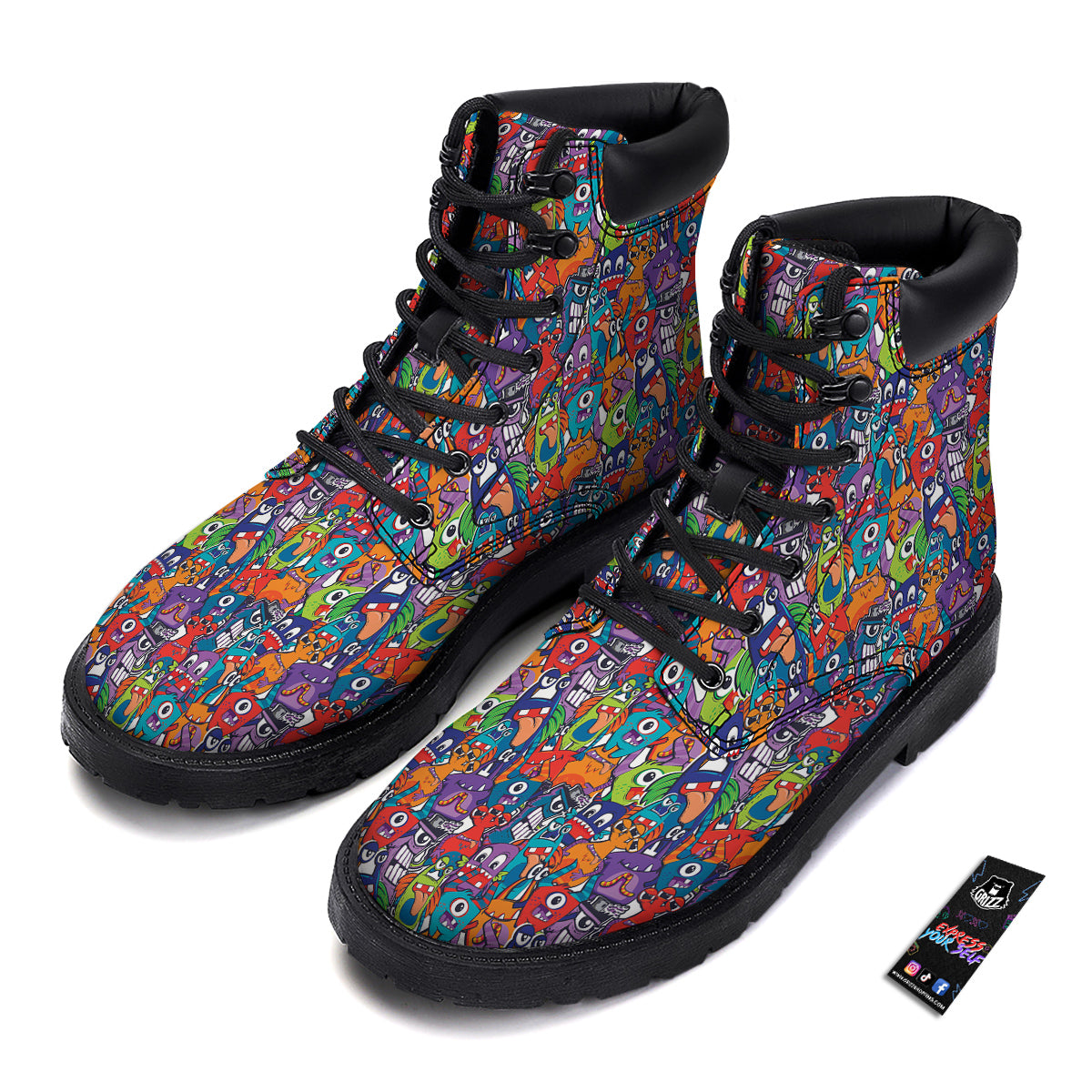 Monster Cute Print Pattern Boots-grizzshop