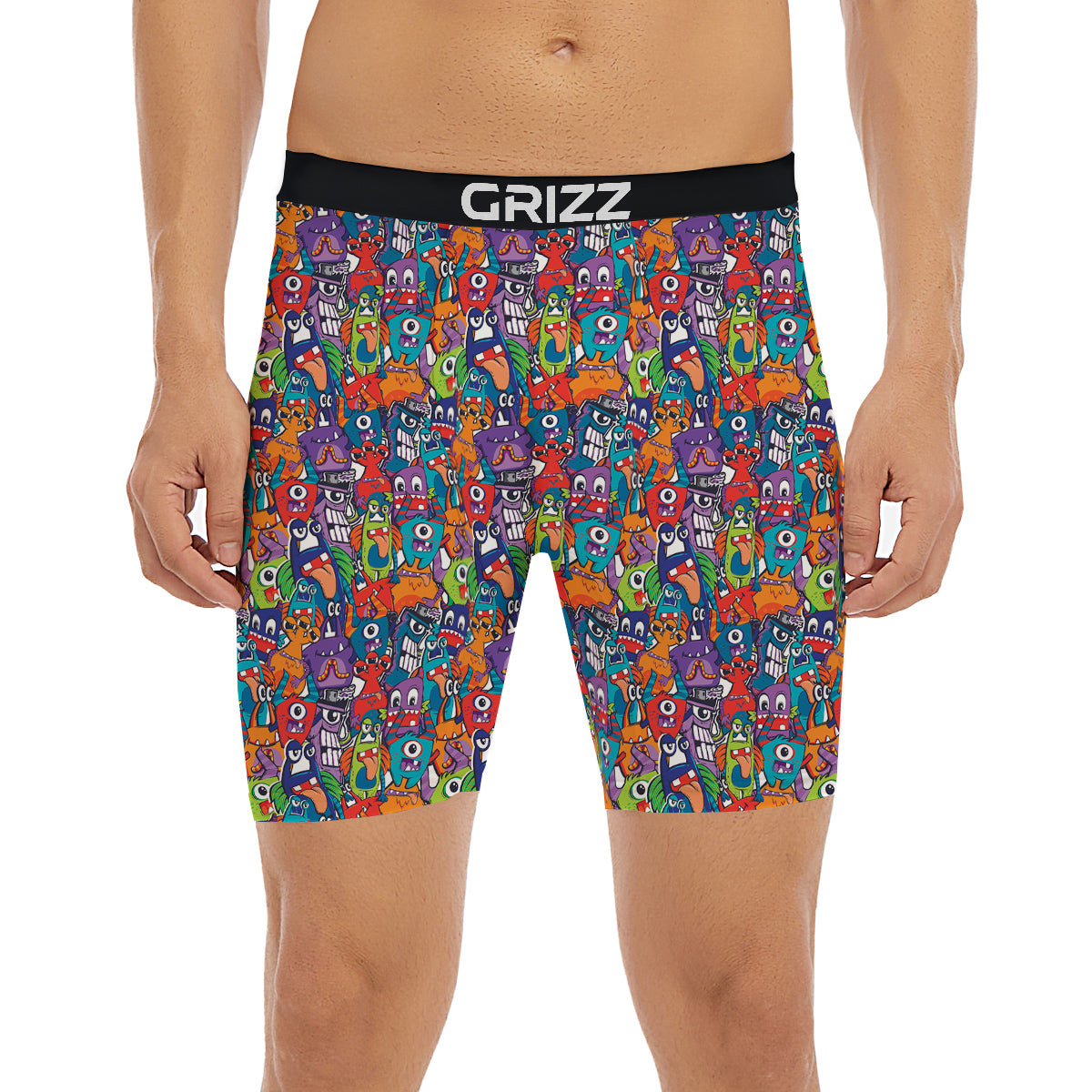 Monster Cute Print Pattern Boxer Briefs-grizzshop