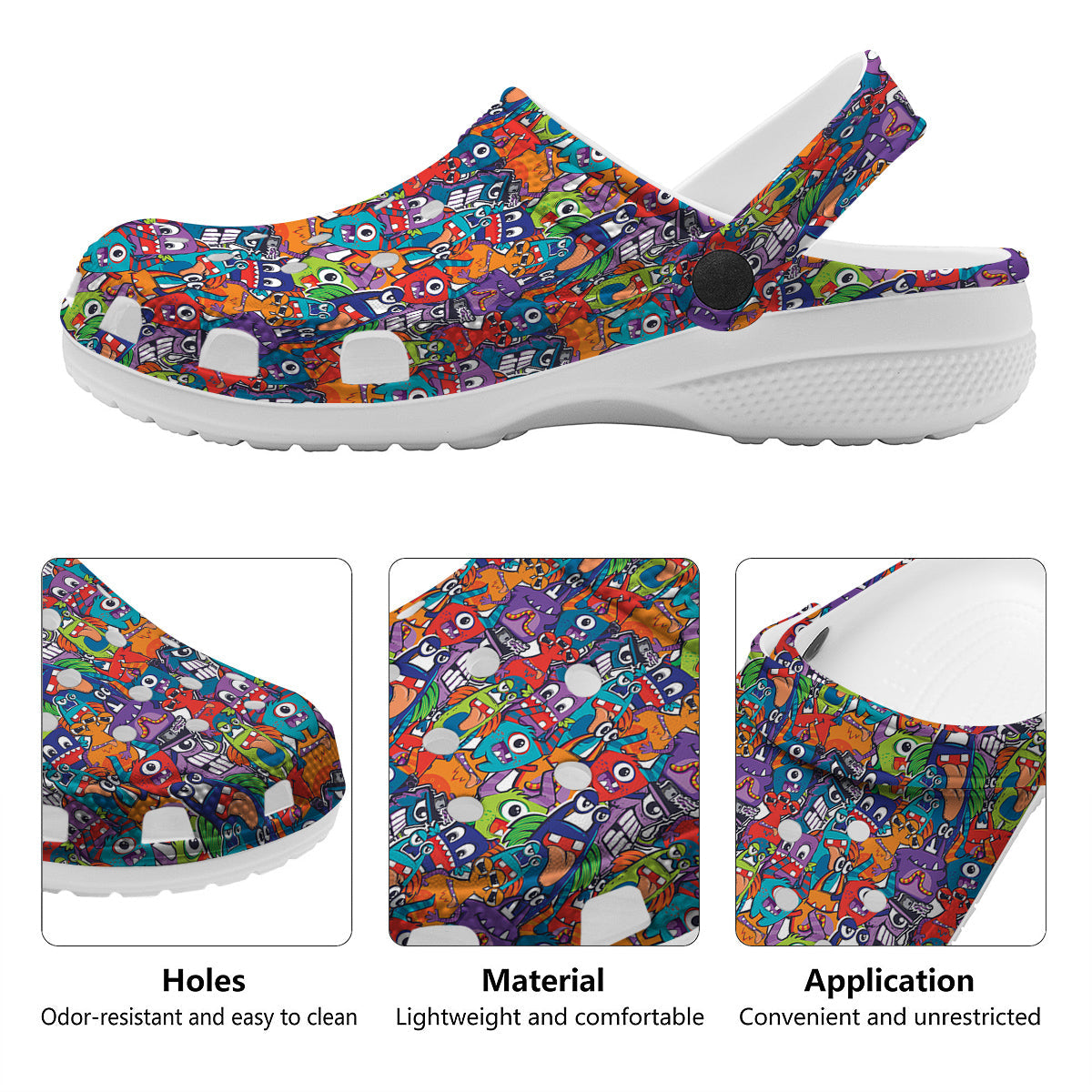 Monster Cute Print Pattern Clog-grizzshop