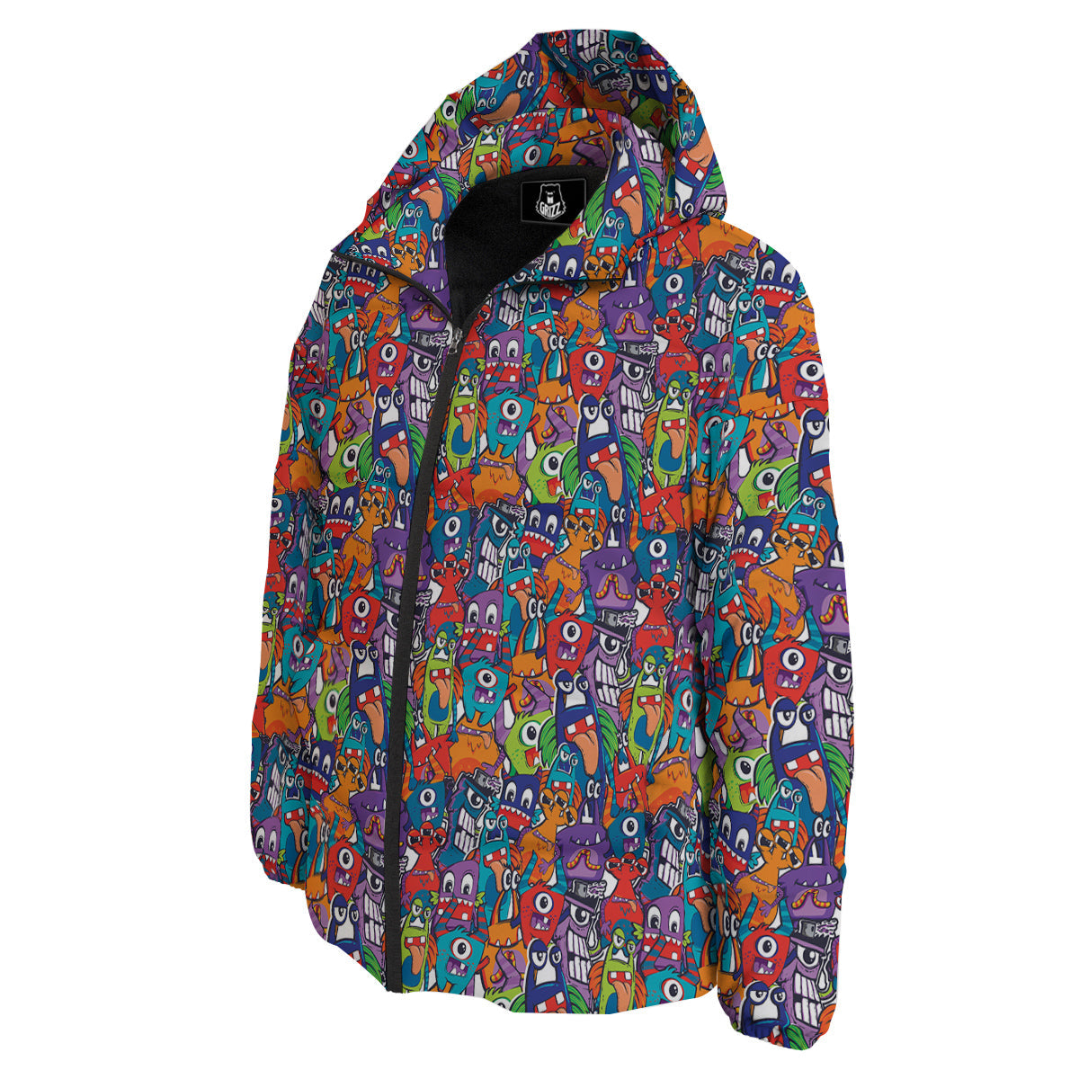 Monster Cute Print Pattern Down Jacket-grizzshop