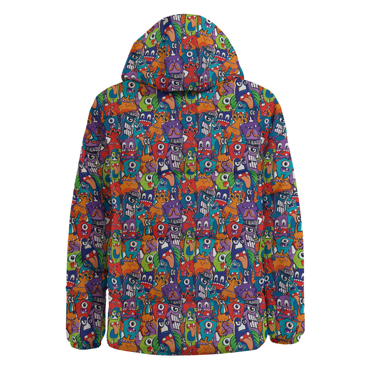 Monster Cute Print Pattern Down Jacket-grizzshop