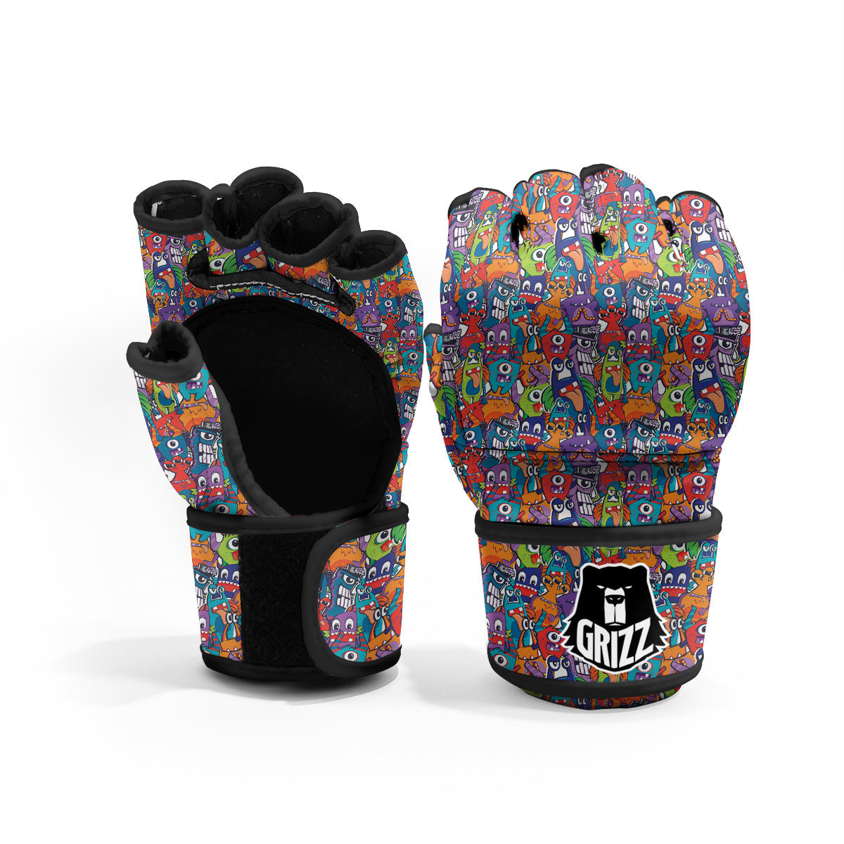 Monster Cute Print Pattern MMA Gloves-grizzshop