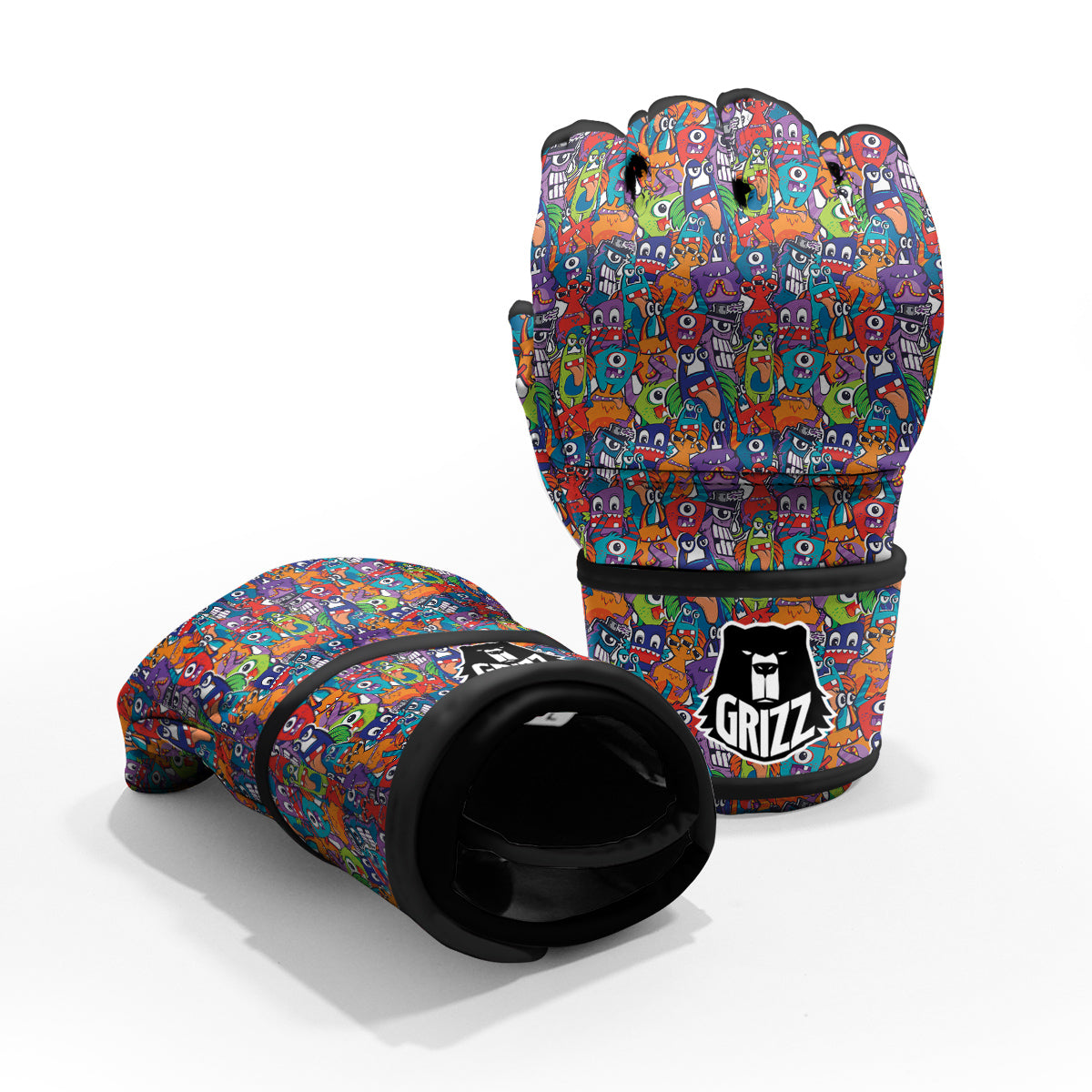 Monster Cute Print Pattern MMA Gloves-grizzshop