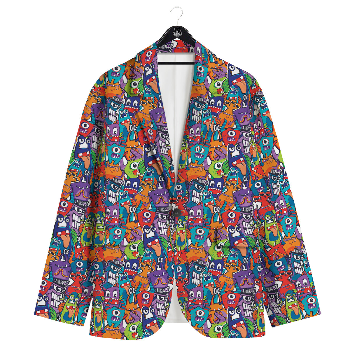 Monster Cute Print Pattern Men's Sport Coat-grizzshop