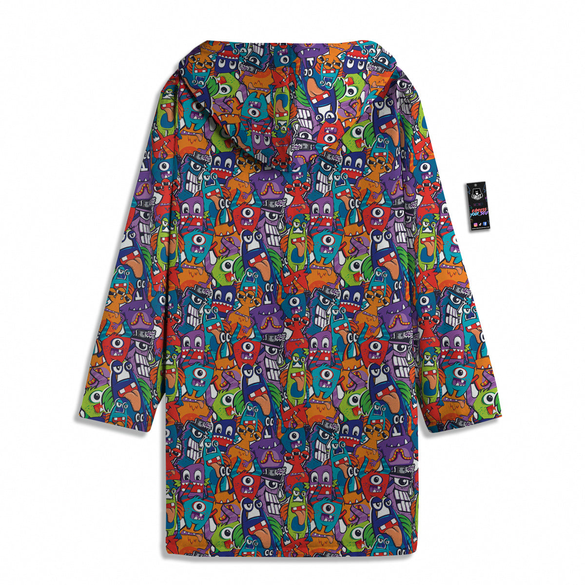 Monster Cute Print Pattern Men's Windbreaker Jacket-grizzshop