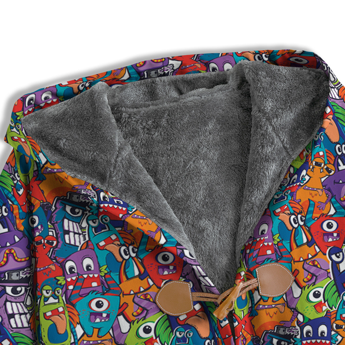 Monster Cute Print Pattern Men's Windbreaker Jacket-grizzshop
