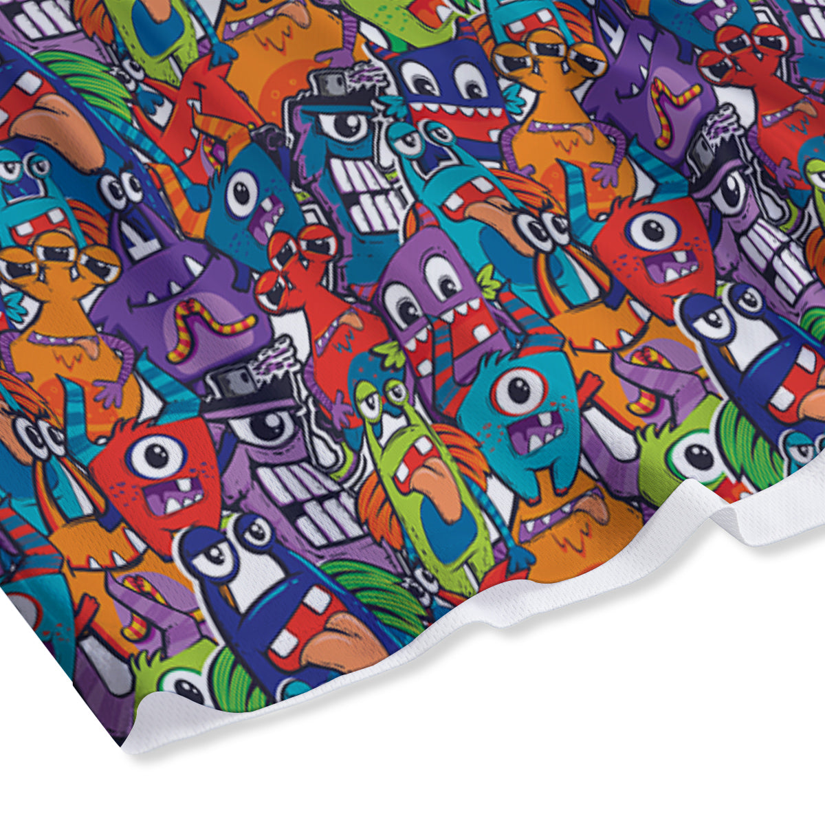 Monster Cute Print Pattern Mesh Shorts