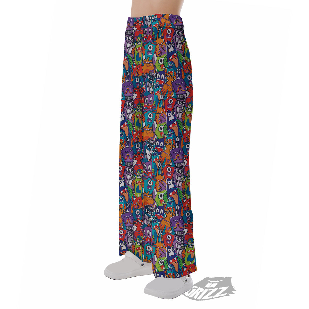 Monster Cute Print Pattern Pajama Pants-grizzshop