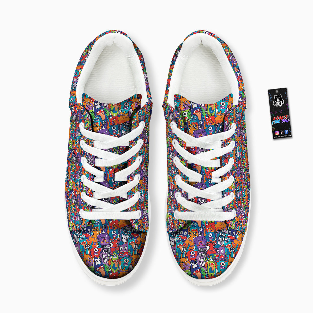 Monster Cute Print Pattern Platform Shoes-grizzshop