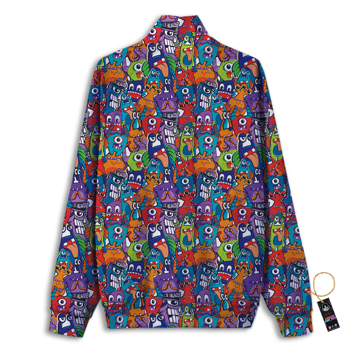 Monster Cute Print Pattern Track Jacket-grizzshop