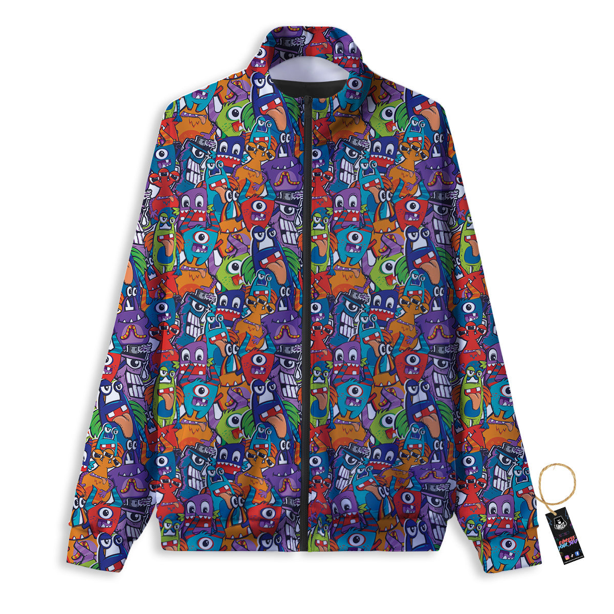 Monster Cute Print Pattern Track Jacket-grizzshop