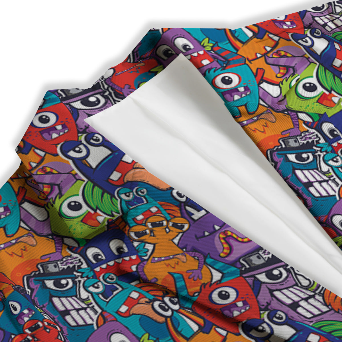 Monster Cute Print Pattern Women's Blazer-grizzshop